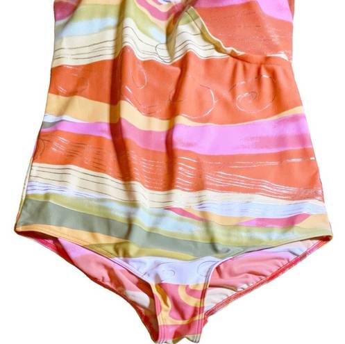 Gottex  One Piece Swimsuit in Painted Desert Orange Pink Gold Women’s Size 22W