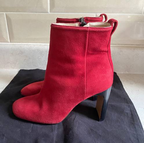 Rag and Bone Red Suede Ankle Boots