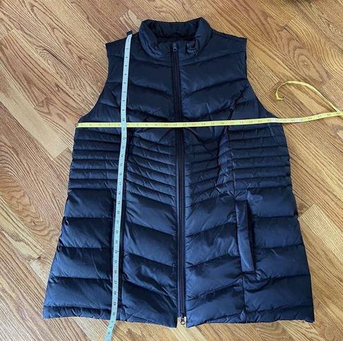 J.Jill  Goose Down Puffer Vest Womens Size 1X Full Zip Pockets Black