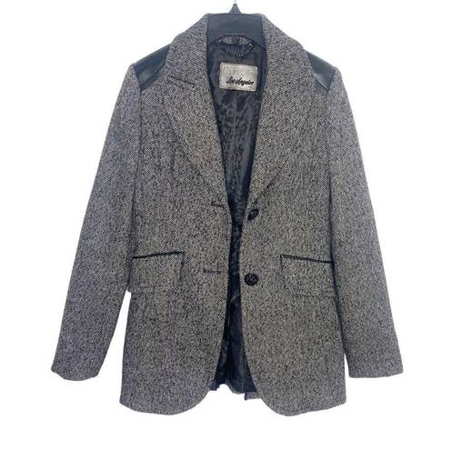 Guess Y2K  black tweed blazer jacket elbow patches