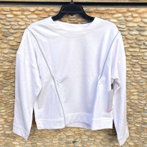 Lucky in Love  White ZIPS ARE SEALED Sweatshirt/Jacket. Size Large. NWT