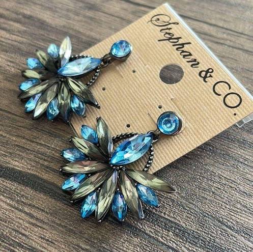 Krass&co Stephan &  blue rhinestone earrings