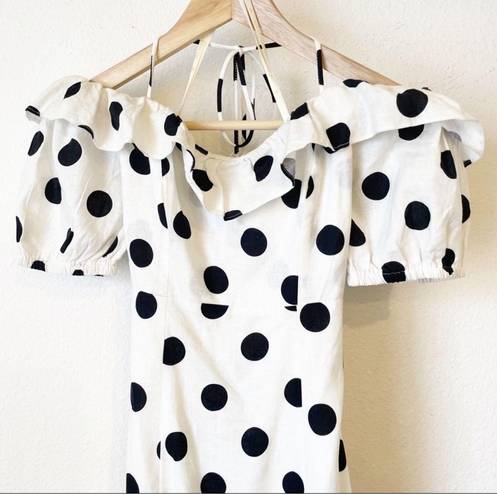 Farm Rio Mini Onca Dot Linen Midi Dress