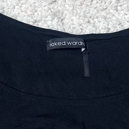 Naked Wardrobe NWOT  Black Long Sleeve Crop Top Size S