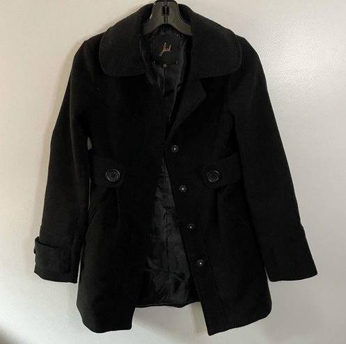 Jack by BB Dakota Jack Felted Pea Coat Black