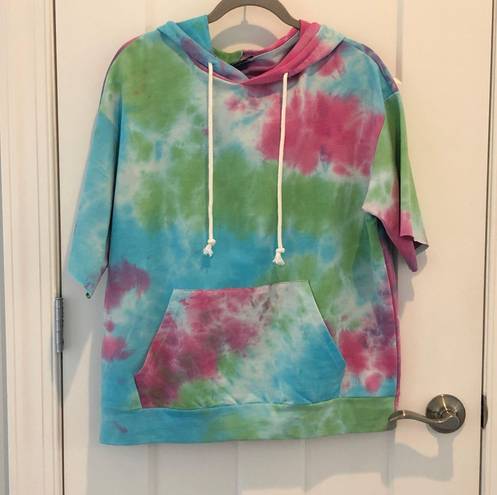 SheIn Fabulous Tie Dye Hoodie / Top Sleeves Cut Down To Short 