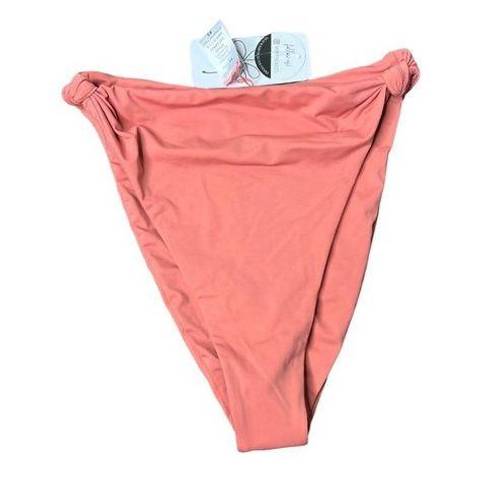 Daisy NWT Dippin 's High Waisted Knot Cheeky Bikini Bottom Pink Coral XS