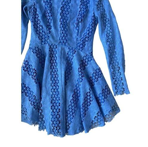 Dance & Marvel  Blue Long Sleeve Skater Dress Size Small