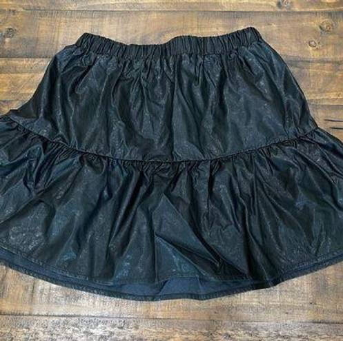 The Copper Closet Black Leather Skirt 