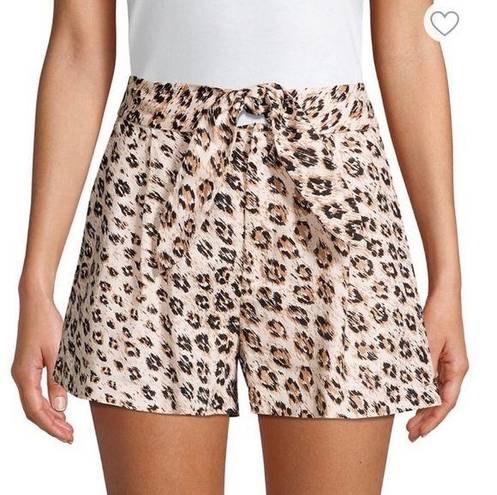 Joie  Linen Carden Cappuccino Leopard Print Tie Waist High Rise Shorts