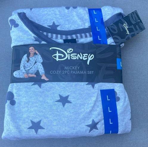 Disney  Mickey 2-piece gray pajama set size large NEW