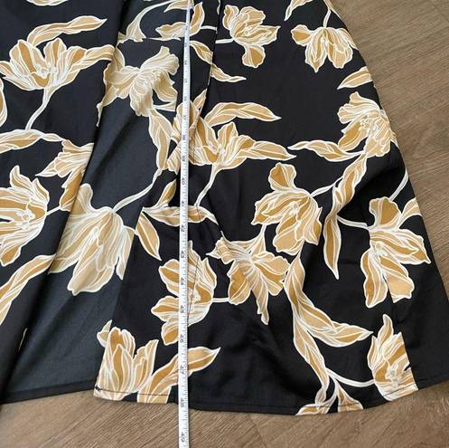 Anthropologie Maison Du Soir  Black Floral Belted Lightweight Kimono ~ Size L/XL