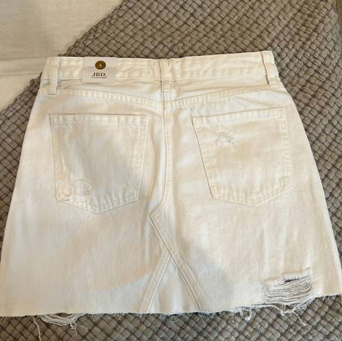 JBD White Jean Skirt