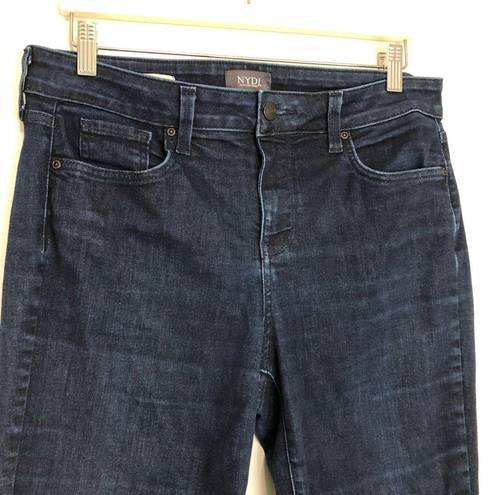 NYDJ  Marilyn Straight Lift Tuck Technology Dark Wash Jeans Hemmed 30.5" Size 12