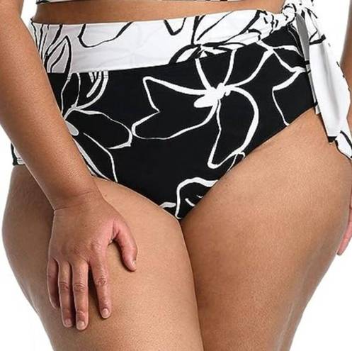 La Blanca NEW  Moonlit Bottom Swimsuit Black White Womens Size 20W High Waist‎