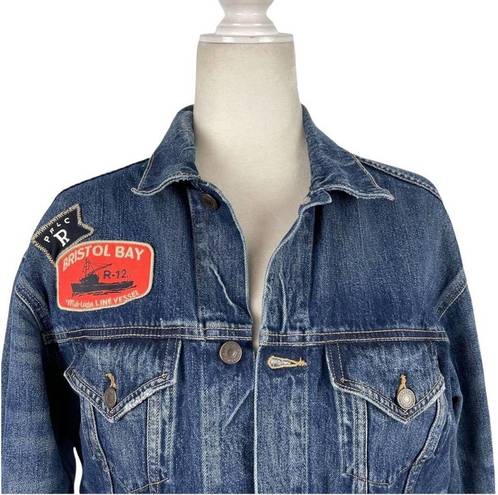 Polo  Ralph Lauren Women’s Nautical Patchwork Blue Denim Trucker Jacket Small