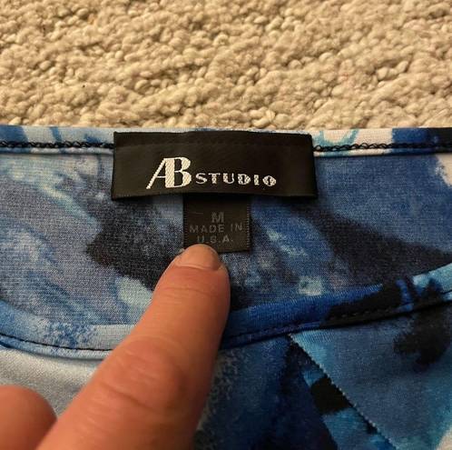 AB Studio Blue Flow Tank Top MEDIUM