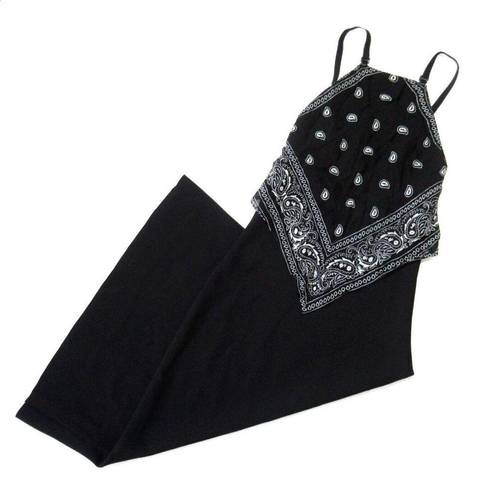 Lee NWT Dion  Bandana Bias Slip Midi in Black Tank Dress US 0 / AU 4 $750