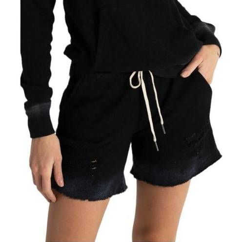 n:philanthropy NEW  small black distressed tie waist gradient coco shorts