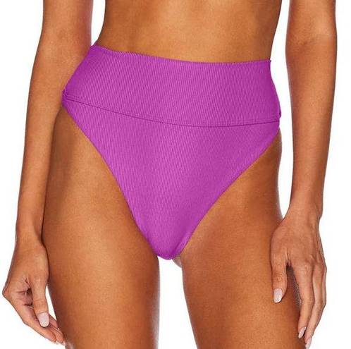 Beach Riot NEW  Highway High Waisted Bikini Bottoms Glowing Purple Size Small