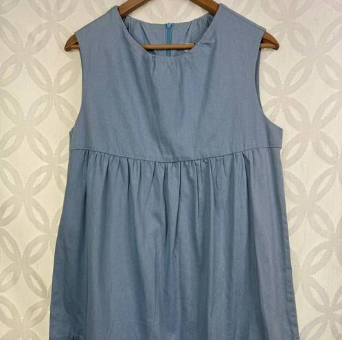 Harper  Denim Chambray Tiered Sleeveless Babydoll Dress Jumper Size M NWT