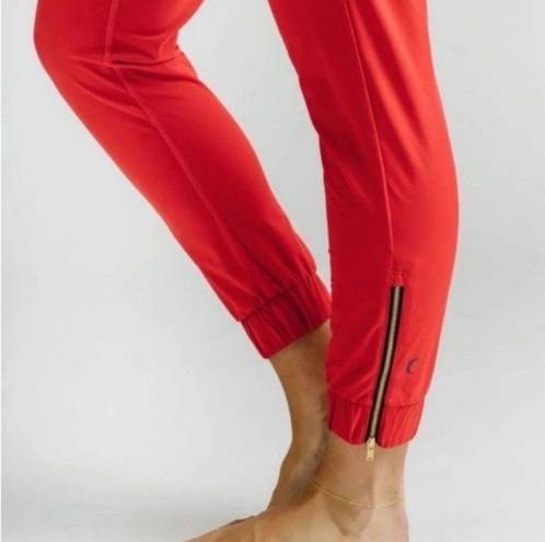 Zyia Zipper Everywhere Joggers Red Size Small