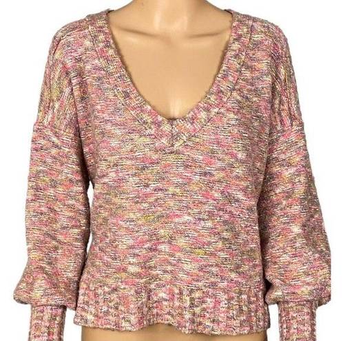 Pilcro /ANTHROPOLOGIE “Deep V Sweater” in color “Spacedye Combo”. Size Small. EUC