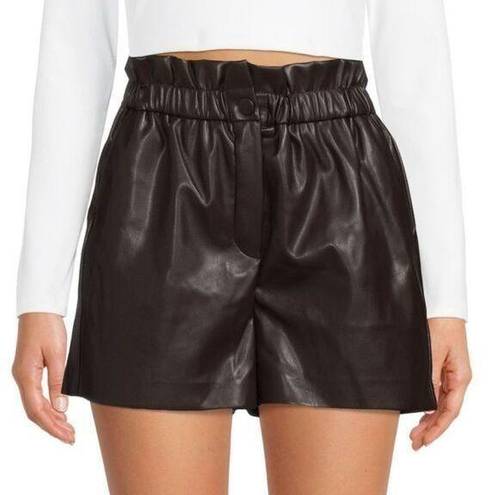 Laundry by Shelli Segal  Faux Leather Shorts Dark Brown M