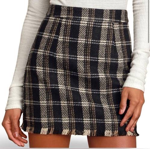 Sage  THE LABEL🍒SIZE XS🍒FRENCH DUO MIXED PLAID MINI SKIRT RAW HEM FULLY LINED