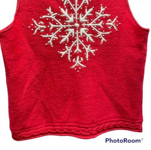 Coldwater Creek  Holiday Winter Theme Wool Vest Small