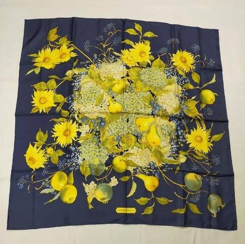 Salvatore Ferragamo  Blue & Yellow floral scarf