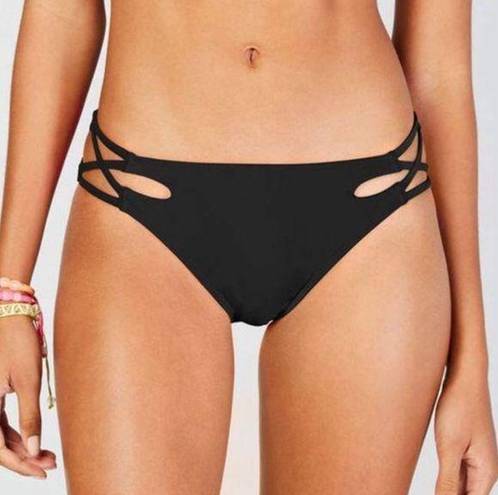 California Waves  Black strappy bikini swim bottom