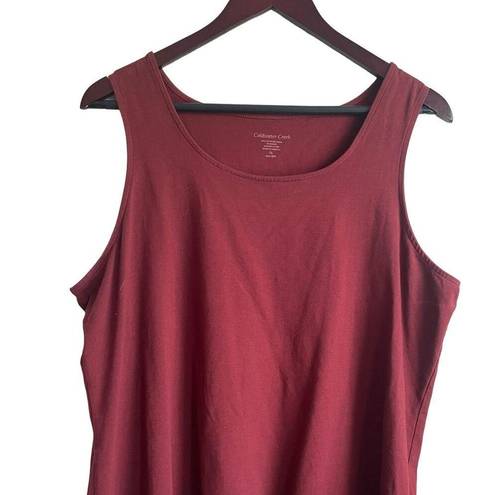 Coldwater Creek  Women Top Sleeveless 1X Rust Layer Tank Closet Staple Neutral