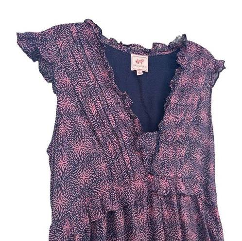 Petal Banjanan Constance  Power Blueprint Ruffle Purple Maxi Dress Size Large