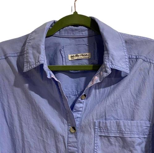 We The Free  Blue Happy Hour Button Down Shirt Sz S