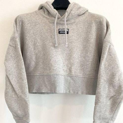 Adidas Women's Cropped Sweatshirt Gray Old Logo Size Small