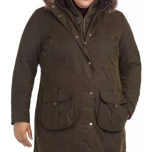 Barbour  Women's Homeswood Wax Plus Trimmed Parka Olive