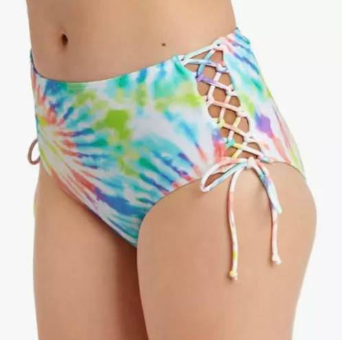 California Waves Juniors M Tie Dye Bikini Bottoms Lace Up High Waist Macys