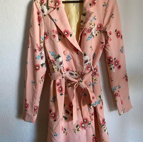 Modcloth  Profound Pizazz Cornation Grandmacore  Cottagecore Trench Coat Size M