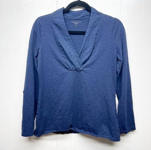 Coldwater Creek  V-Neck Long Sleeve Blue Top Women's Size XS Workwear Casual