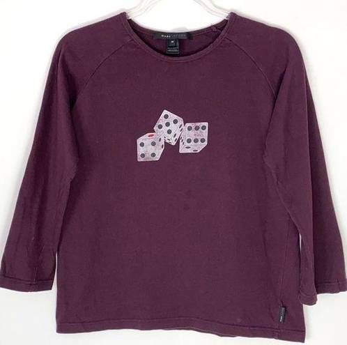 Marc Jacobs  burgundy dice long sleeve tee Medium