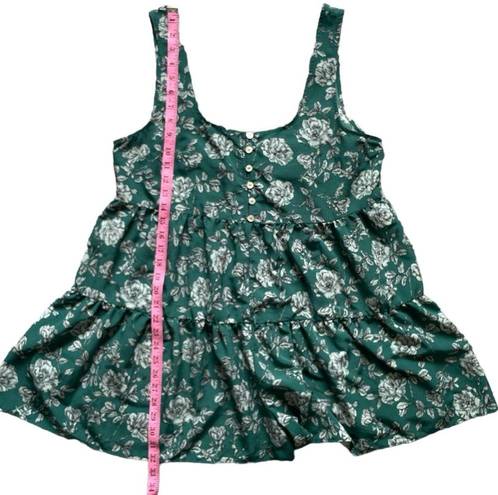 Urban Outfitters Cindy Tiered Ruffle Romper Green Sz Lg