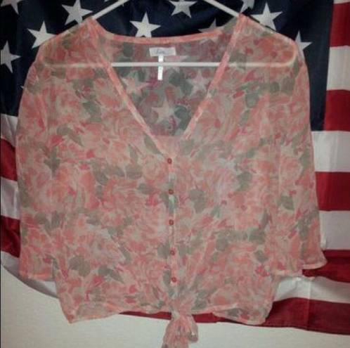 Kirra Pacsun  Floral Tie Top