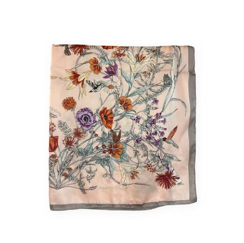 Boutique Multi-colored Floral Silk Scarf