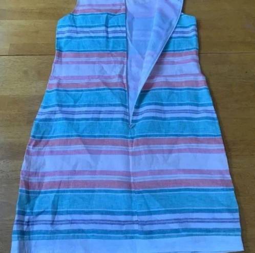 Krass&co Island  Linen Tank Dress Summer Travel Pastel color striped, Size XS