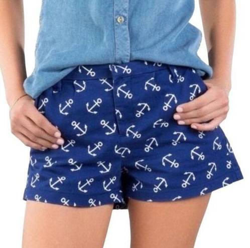 Harper  Blue & White Anchor Beach Pockets Summer Cotton Shorts ~ Womens Size 28