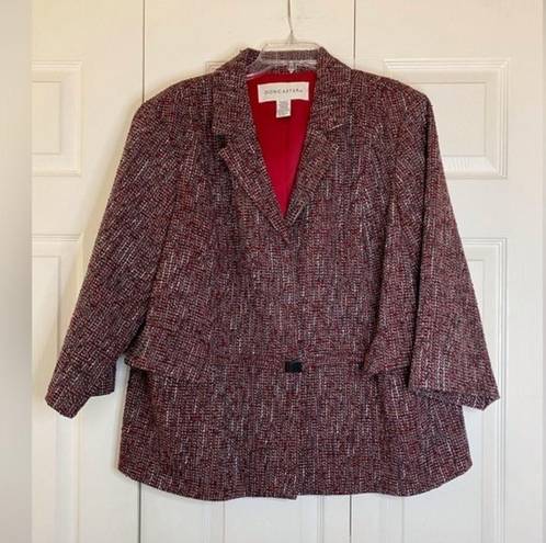 Doncaster  Burgundy Tweed Lined Blazer With Pockets Size 20W Excellent Condition