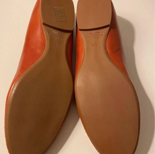 DKNY Donna Karan NY  Gold Studded Pumpkin Rust Leather Italy Flats 8.5 NWOT