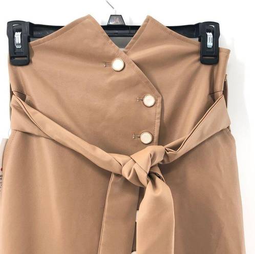 Bardot  Tie Waist Skirt in Tan / replaced buttons