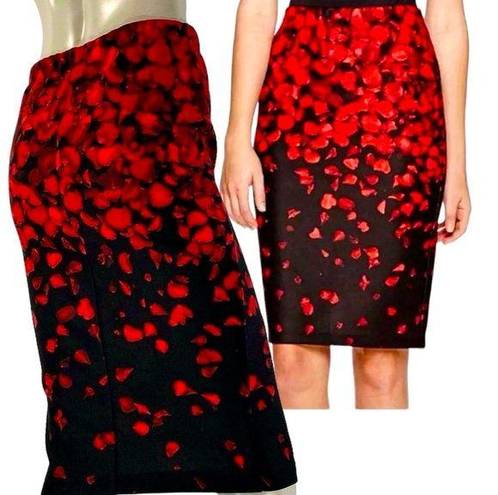 Petal Alyx brand S NWOT knee length skirt. Stunning red & black rose  design